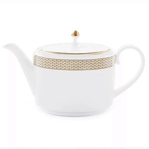 ISO Waterford China Lismore Diamond Gold Teapot